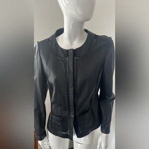 Elegant Black Women's Leather Jacket/Shirt